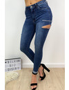 QUEEN HEARTS JEANS - DARK BLUE - SIDE CUT SKINNY JEANS - 9527