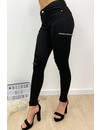 HELLO MISS - BLACK - DISTRESSED SUPER STRETCH SKINNY JEANS - 555