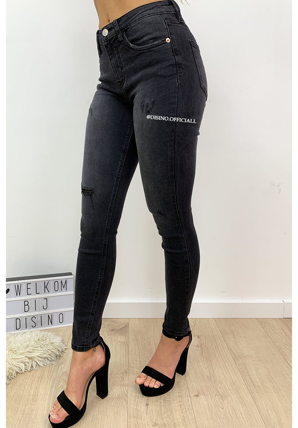 QUEEN HEARTS JEANS - BLACK - PREMIUM QUALITY MID HIGH WAIST - 621