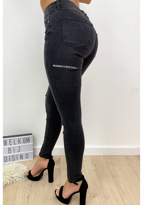 QUEEN HEARTS JEANS - BLACK - PREMIUM QUALITY MID HIGH WAIST - 621