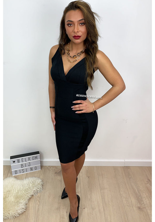 BLACK - 'LYDIA' - BANDAGE DRESS