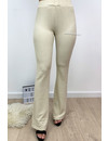 BEIGE - 'JANE' - RIBBED SUPER COMFY FLARED PANTS