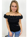 BLACK - 'RUDY' - OFF SHOULDER ROEZEL TOP