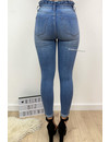 QUEEN HEARTS JEANS - LIGHT BLUE - HIGH WAIST RUFFLE WAIST - 9376