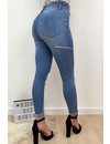 QUEEN HEARTS JEANS - LIGHT BLUE - HIGH WAIST RUFFLE WAIST - 9376