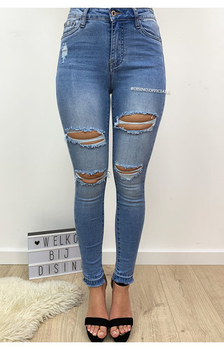 QUEEN HEARTS JEANS - LIGHT BLUE - HIGH WAIST RIPPED POCKET SKINNY JEANS - 598 QUEEN HEARTS JEANS - LIGHT BLUE - HIGH WAIST RIPPED POCKET SKINNY JEANS - 598