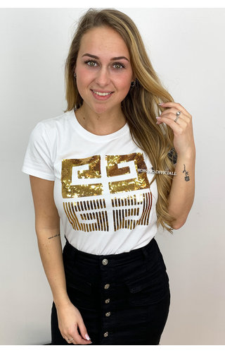 WHITE - '4XG' - PAILLET TEE WHITE - '4XG' - PAILLET TEE