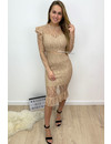 NUDE - 'VALENTINA LONGSLEEVE' - LACE PENCIL DRESS