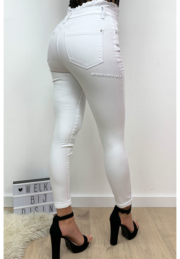 QUEEN HEARTS JEANS - WHITE - HIGH WAIST 