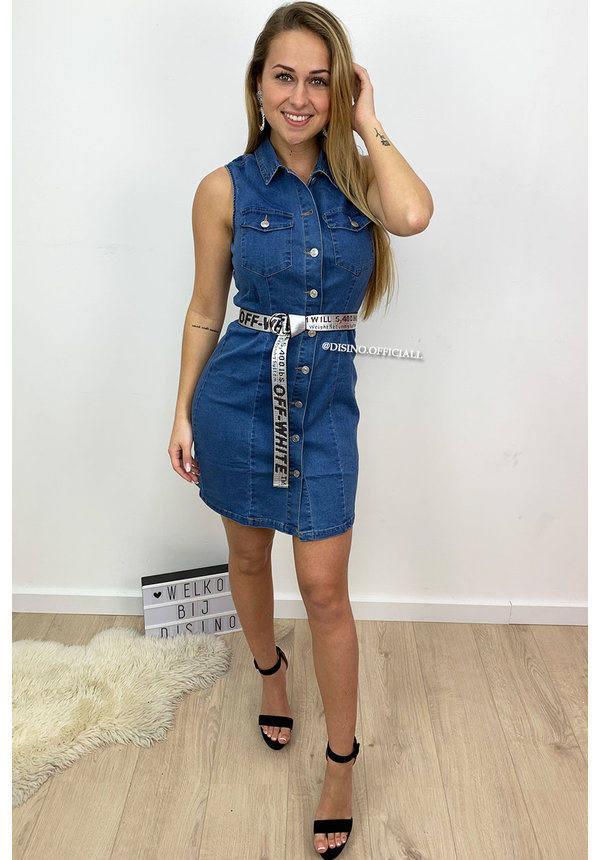 BLUE - 'IMANI' - STRETCHY DENIM DRESS