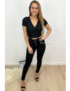 BLACK - 'KHLOE' - HIGH WAIST TREGGING PANTS WITH ZIP