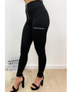 BLACK - 'KHLOE' - HIGH WAIST TREGGING PANTS WITH ZIP