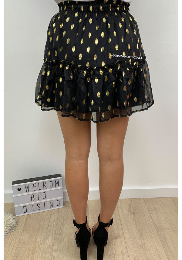 BLACK - 'FABIENNE' - GOLDEN DOT SKIRT