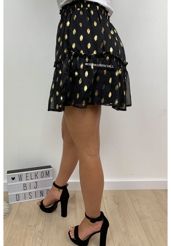 BLACK - 'FABIENNE' - GOLDEN DOT SKIRT