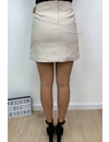 BEIGE - 'ADALYN' - PREMIUM QUALITY BELTED MINI SKIRT