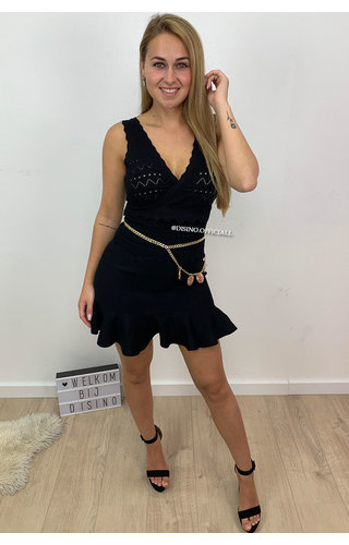 BLACK - 'QUINN' - IBIZA LACE 2 PIECE SET BLACK - 'QUINN' - IBIZA LACE 2 PIECE SET