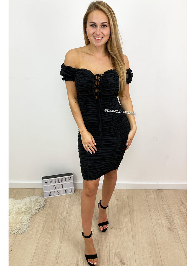 BLACK - 'SEXY WAKA' - CURVY OFF SHOULDER DRESS