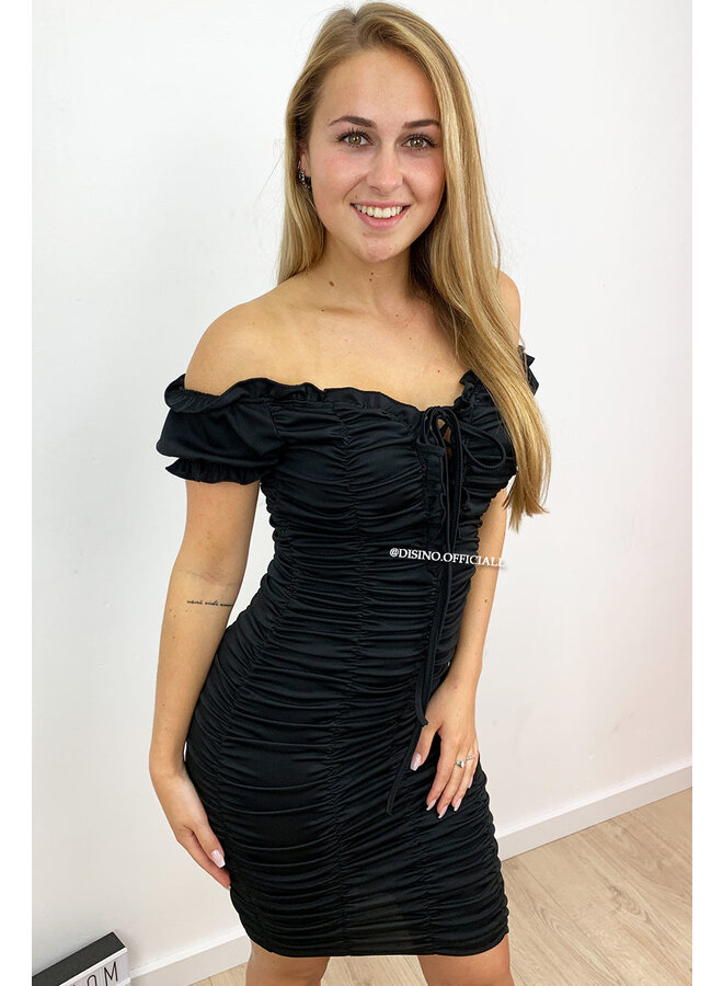 BLACK - 'SEXY WAKA' - CURVY OFF SHOULDER DRESS