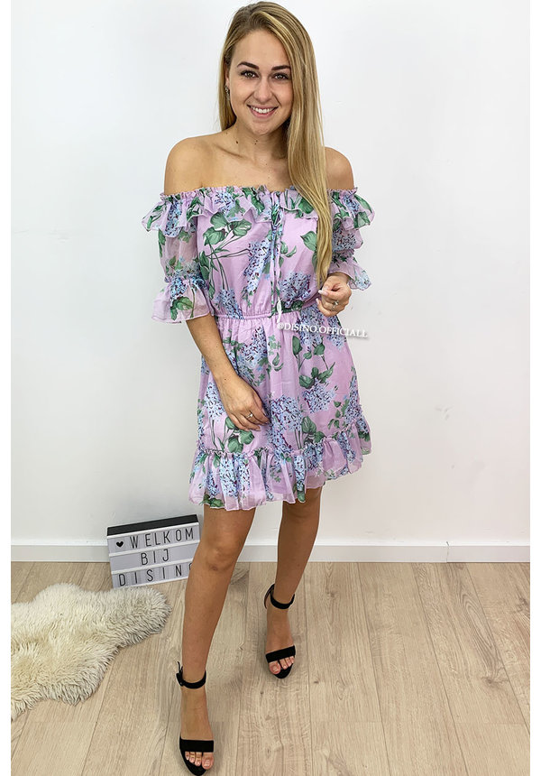 LILA - 'MARLOU' - FLORAL OFF SHOULDER DRESS