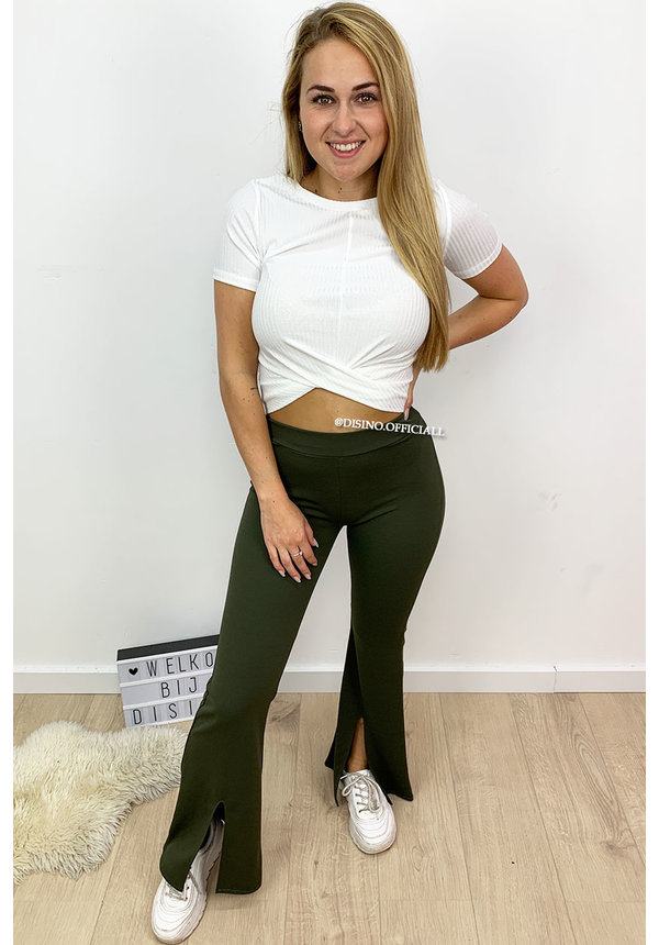 WHITE - 'LEAH' - KNOT CROP TOP - DISINO 