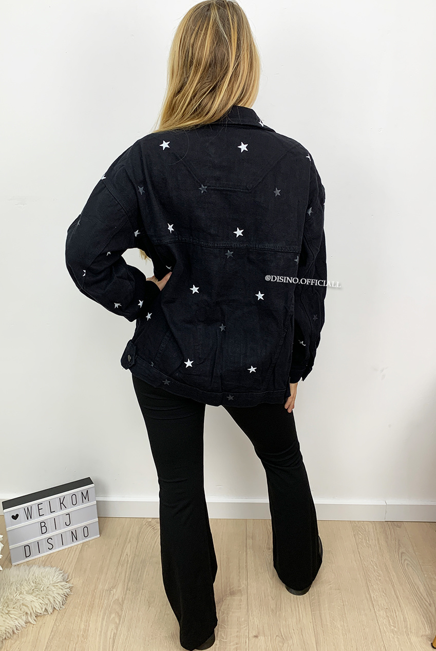 denim jacket stars black
