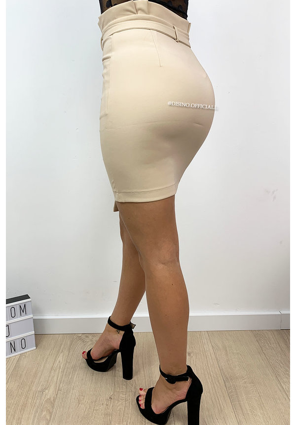 BEIGE - 'MARIBEL' - RUFFLE HIGH WAIST SKIRT