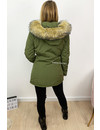 KHAKI GREEN - FUR SLEEVED FORCE WINTER COAT