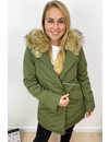 KHAKI GREEN - FUR SLEEVED FORCE WINTER COAT