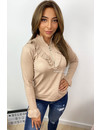 BEIGE - 'MARIE TOP' - INSPIRED RUFFLE TOP