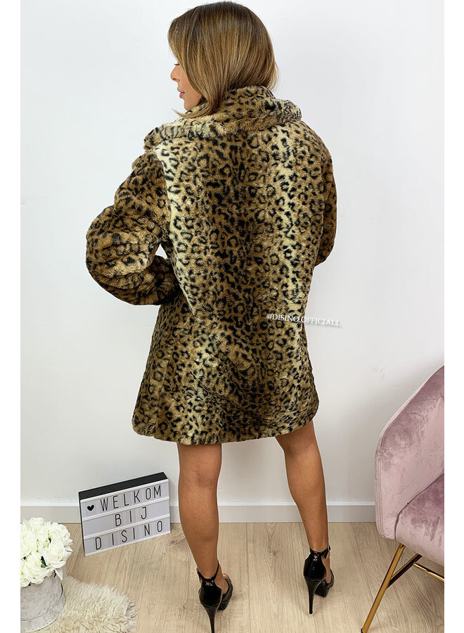 LEOPARD - 'STEFFI' - SOFT FLUFFY LEOPARD COAT