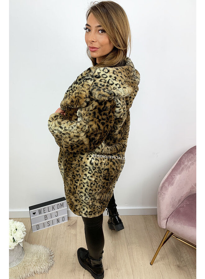 LEOPARD - 'STEFFI' - SOFT FLUFFY LEOPARD COAT