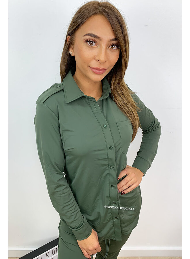 KHAKI GREEN - 'BECKY BLOUSE' - SUPER COMFY TRAVEL BLOUSE