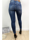 QUEEN HEARTS JEANS - DARK BLUE - RIPPED KNEE ANKLE ZIP - 9251