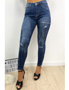 QUEEN HEARTS JEANS - DARK BLUE - RIPPED KNEE ANKLE ZIP - 9251