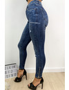 QUEEN HEARTS JEANS - DARK BLUE - RIPPED KNEE ANKLE ZIP - 9251