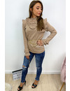 BEIGE - 'OLSEN' - RUFFLE INSPIRED TOP