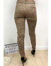 CAMEL - 'ILONA' - SUEDINE LEOPARD PANTS