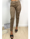 CAMEL - 'ILONA' - SUEDINE LEOPARD PANTS