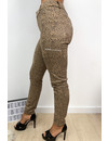 CAMEL - 'ILONA' - SUEDINE LEOPARD PANTS