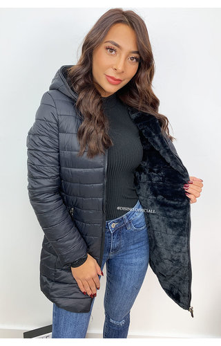 BLACK - 'PHOEBE' - 2 IN 1 JACKET LONG BLACK - 'PHOEBE' - 2 IN 1 JACKET LONG