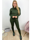 KHAKI GREEN - 'EZRA' - PREMIUM QUALITY RIBBED COL TWIN SET