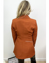 RUST - 'CHRYSTEL' - DOUBLE BREASTED GOLD BUTTON BLAZER DRESS