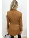 CAMEL - 'CHRYSTEL' - DOUBLE BREASTED GOLD BUTTON BLAZER DRESS