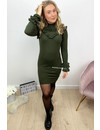 KHAKI GREEN - 'OLSEN DRESS' - INSPIRED SOFT RUFFLE DRESS