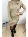 BEIGE - 'OLSEN DRESS' - INSPIRED SOFT RUFFLE DRESS