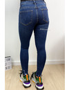 QUEEN HEARTS JEANS - DARK BLUE - SKINNY CROP FRAY HEM - 9020