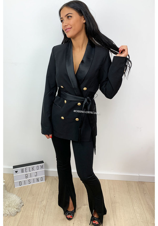 BLACK - 'SARA' - PREMIUM QUALITY BLAZER DRESS