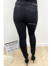 QUEEN HEARTS JEANS - DENIM BLACK - PREMIUM QUALITY MID HIGH WAIST - 712