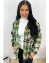 GREEN - 'SIEN' - OVERSIZED FLANNEL BLOUSE