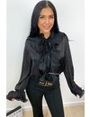 BLACK - 'RANA' - RUFFLE BLOUSE